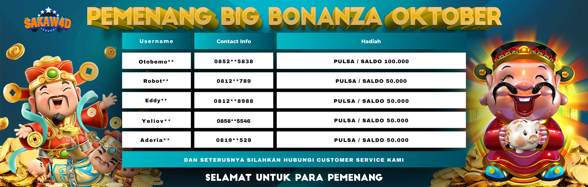 PEMENANG REWARD BIG BONANZA