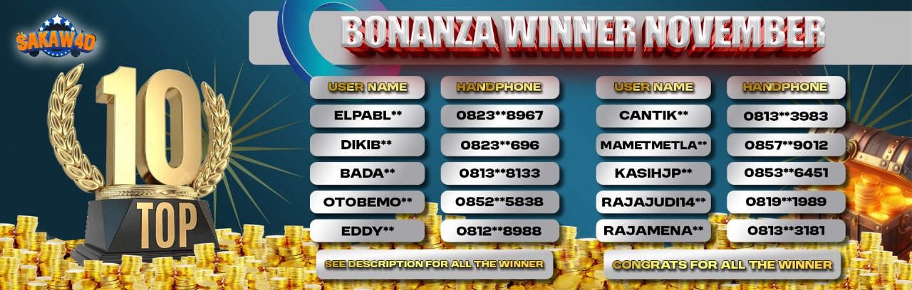 PEMENANG REWARD BIG BONANZA