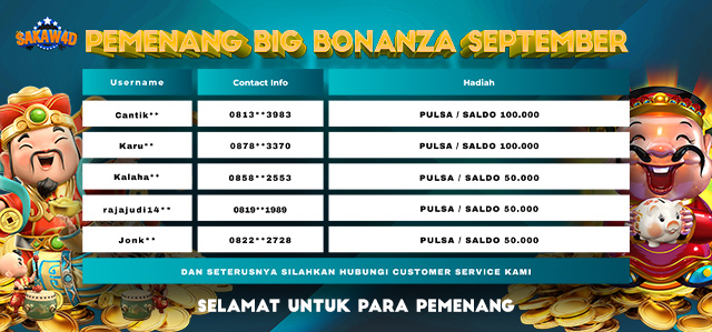 PEMENANG REWARD BIG BONANZA