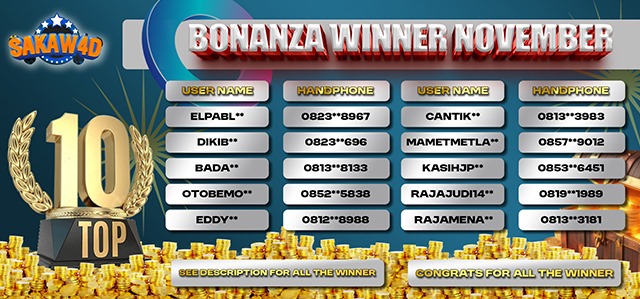 PEMENANG REWARD BIG BONANZA