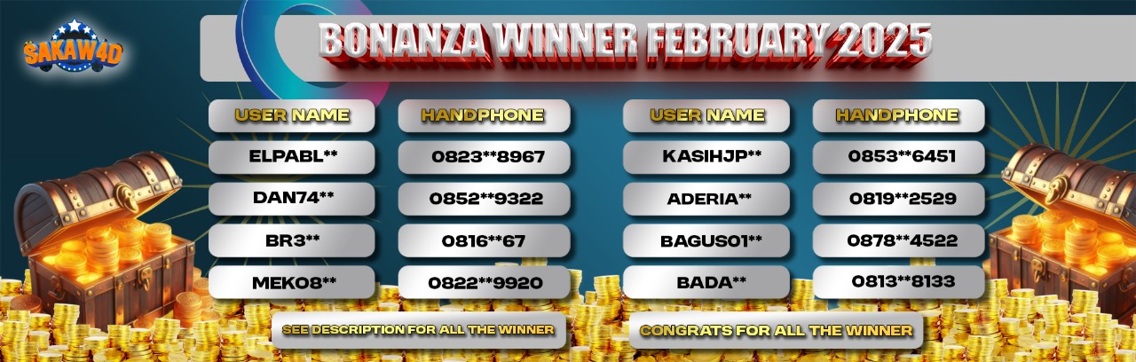 PEMENANG REWARD BIG BONANZA FEBRUARI