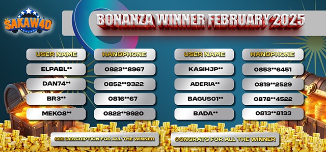 PEMENANG REWARD BIG BONANZA FEBRUARI